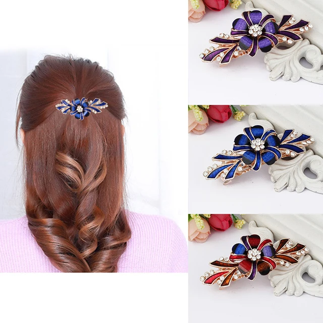 2017 New Fashion Korean Style Hair Clip for Girls Crystal Stone Alloy