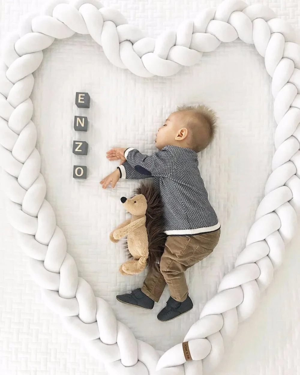 1m/2m/3m Length Nodic Knot Newborn Bumper Long Knotted Braid Pillow Baby Bed Bumper in the Crib Infant Room Decor