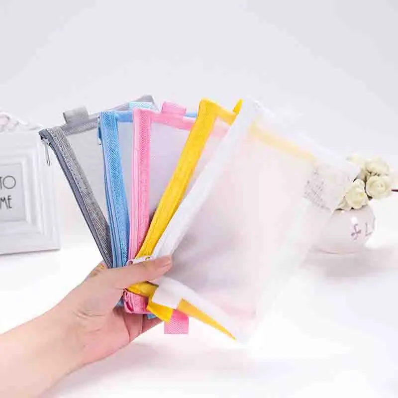 

YIYOHI New Travel Cosmetic Bag Women Fashion Zipper Makeup Colorful Mesh Case Make Up Bags Organizer Storage Pouch Toiletry Bag