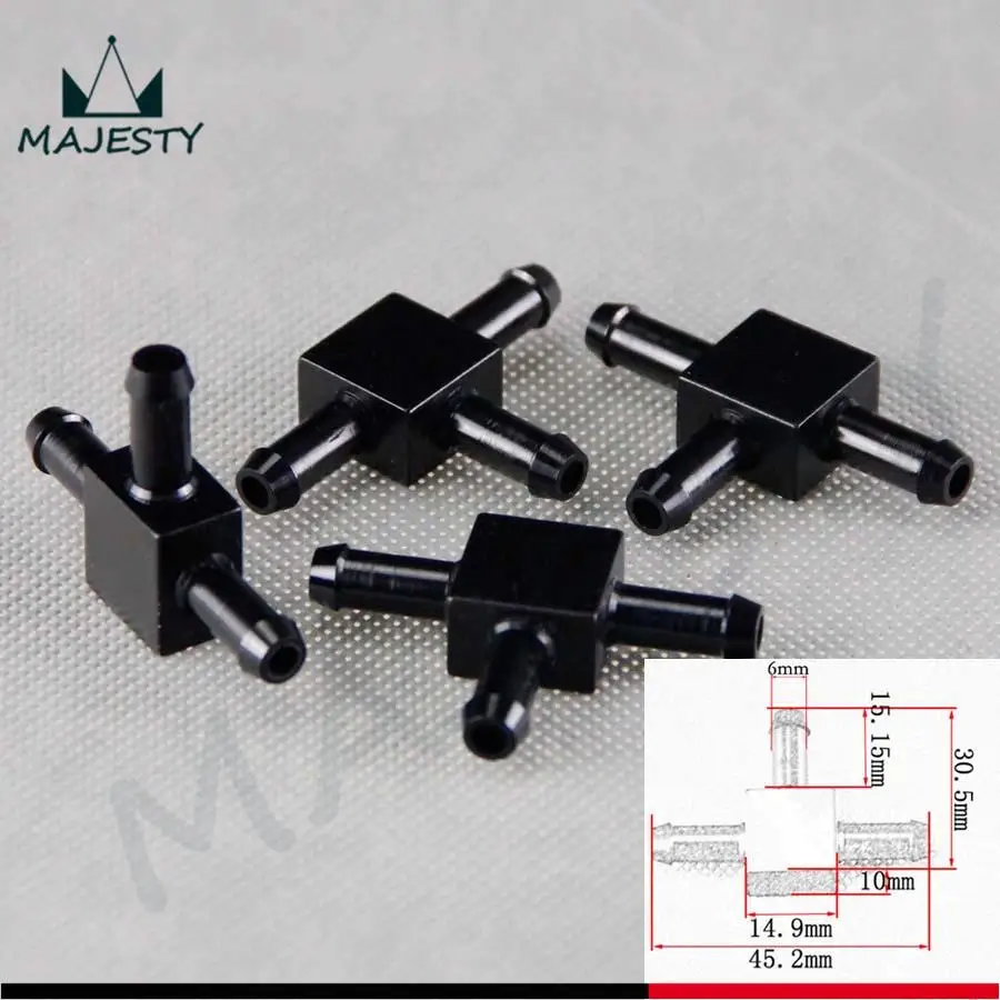 

4pcs Aluminum 3 Way T Tubing Tee Vacuum Connector water air pipe Joiner