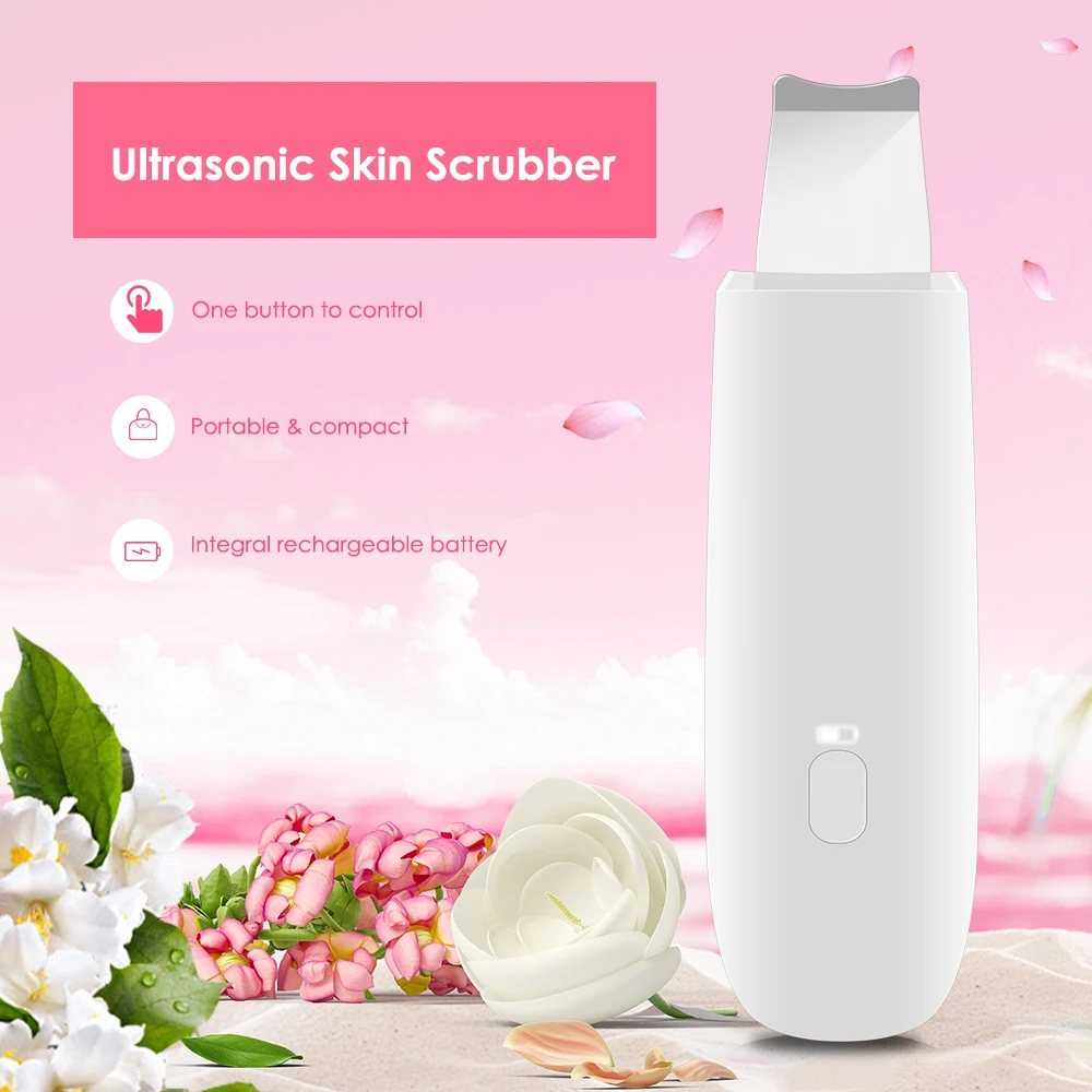 

Ultrasonic Face Skin Scrubber Facial Cleaner Peeling Vibration Blackhead Removal Exfoliating Pore Cleaner Tools Skin Peel