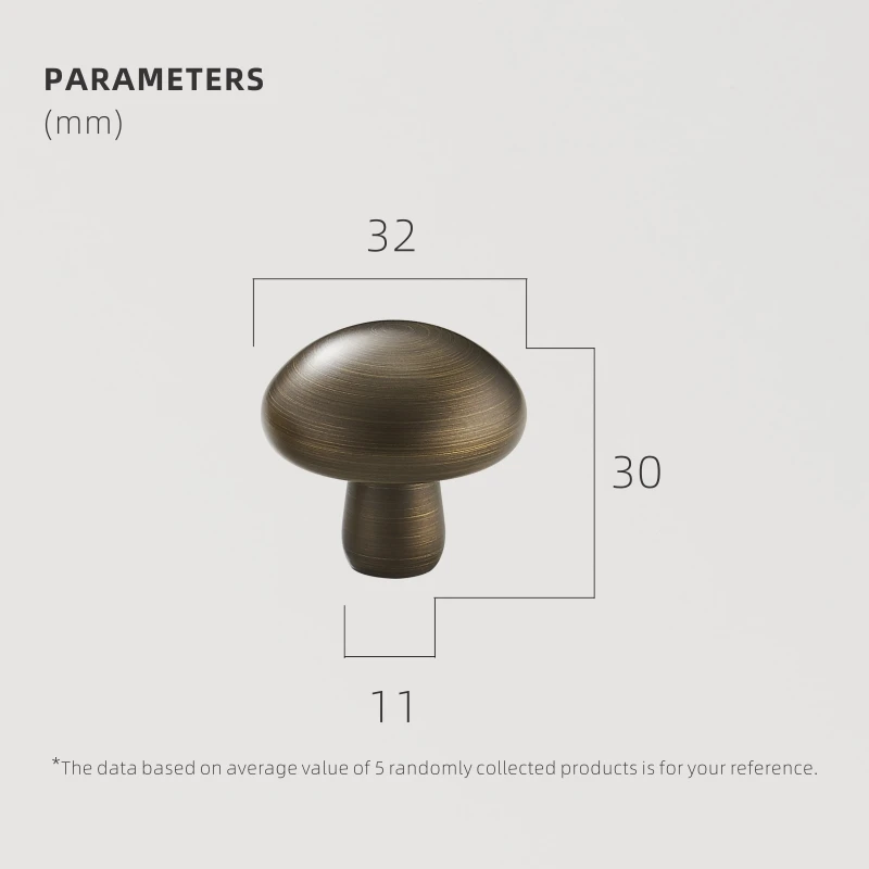 Dooroom латунная фурнитура ручки Гриб Милый шкаф комод для шкафов, ящиков тянет ручки для детской комнаты - Цвет: AB-L