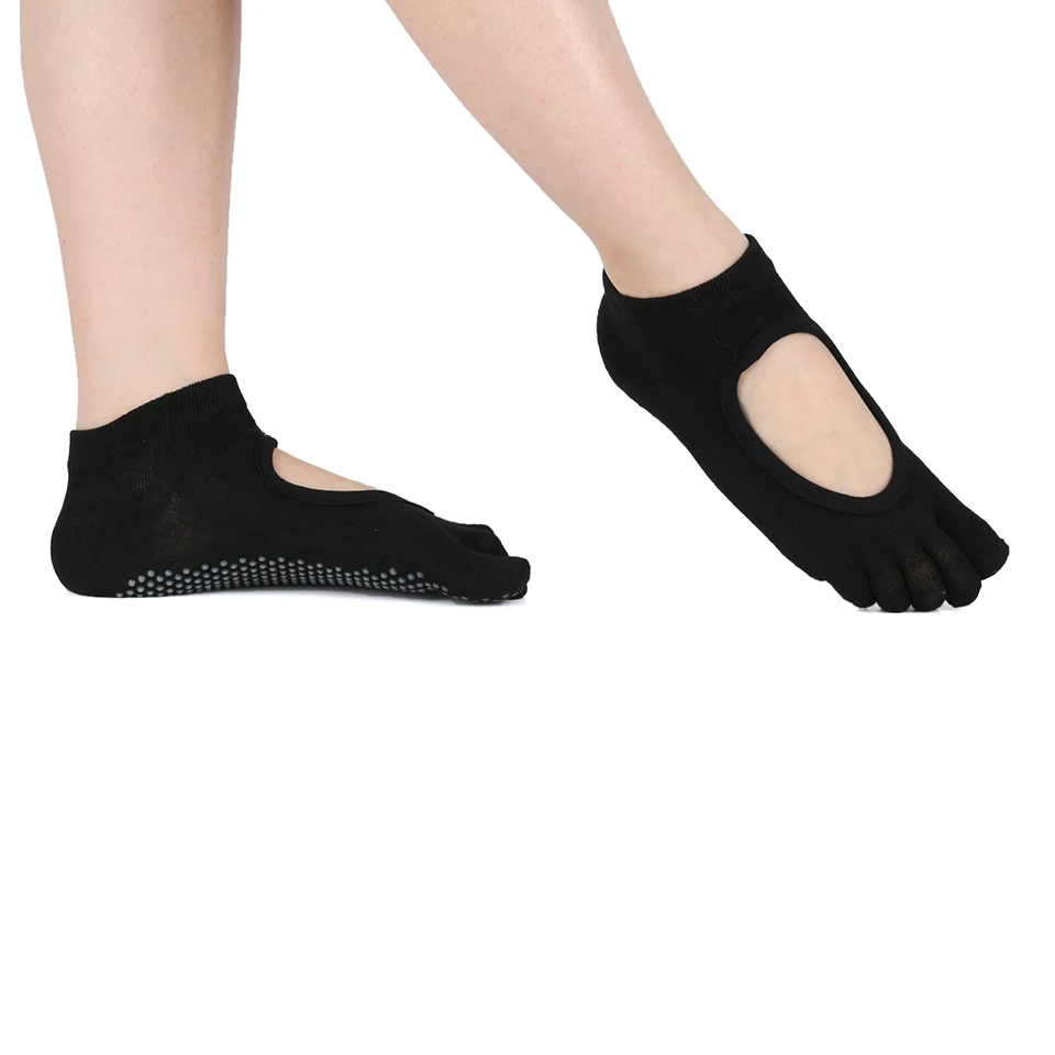 Пилатес Носки для Для женщин Йога носки пять пальцев спинка силиконовые Нескользящие 5 носков носки балет тренажерный зал Фитнес спортивные из хлопка носки