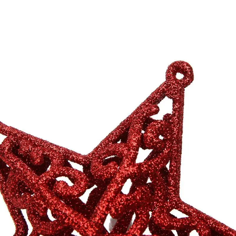 Рождественские елочные украшения для дома полые пятиконечные звезды 3D цветок Снежинка Форма Блеск орнамент navidad Рождественский кулон