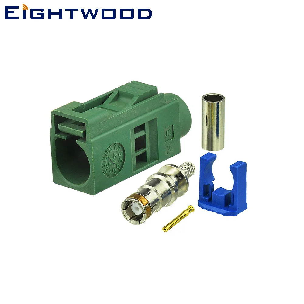 Eightwwood 5 шт. Автомобильная ТВ антенна Fakra E Jack Женский РЧ Разъем Зеленый/6002 обжимной