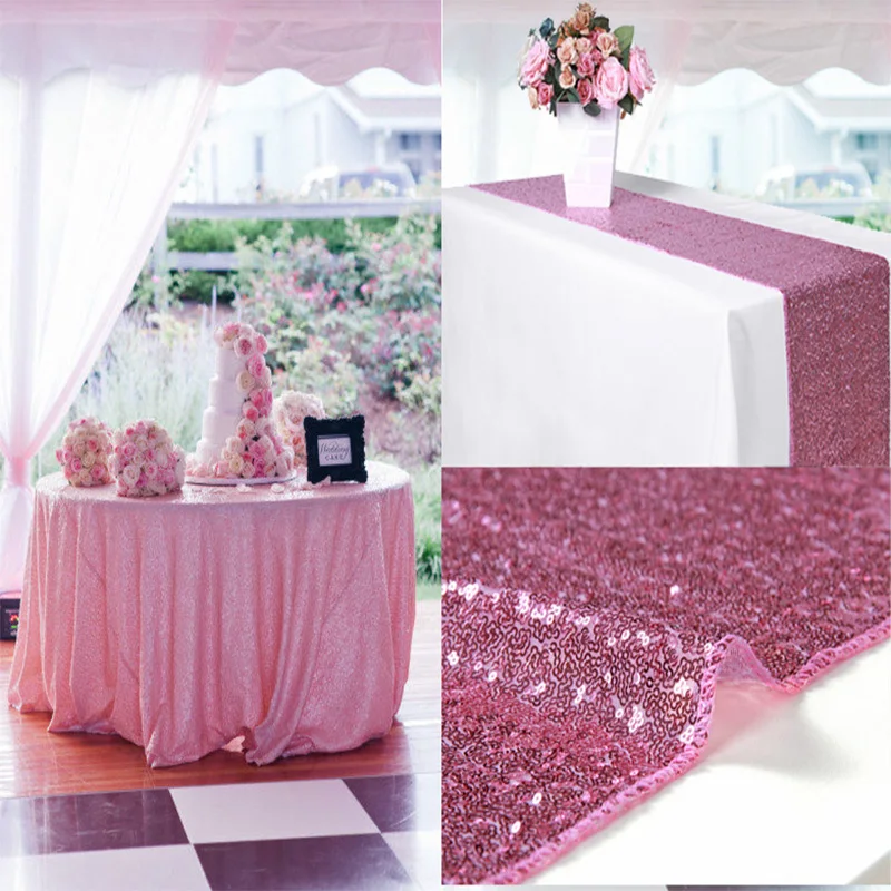 30x180 см/30x305 см розовый скатерти с пайетками бегун для свадебной вечеринки украшения стола бегун