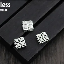 Uglyless Настоящее S925 Стерлинговое Серебро в форме квадрата фурнитура для бусин ювелирные изделия вышитая вручную надпись «Spacer Бусины полые ручной работы выводы для ювелирных изделий