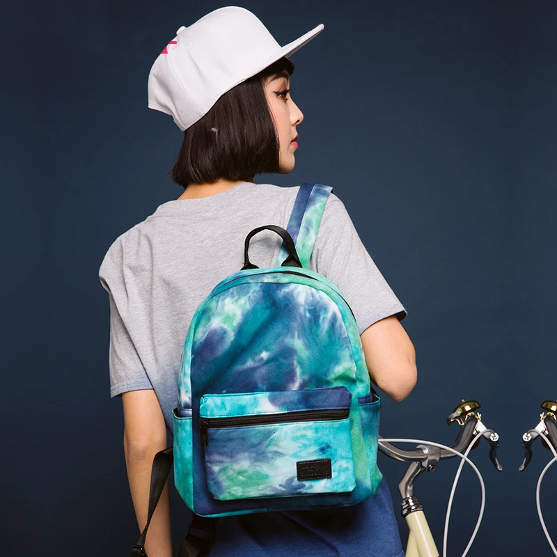 Epiphqny Famous Brand European and American Style Sky Print Backpack Flower Canvas Backpacks Women Backpack Blue Fashion Design