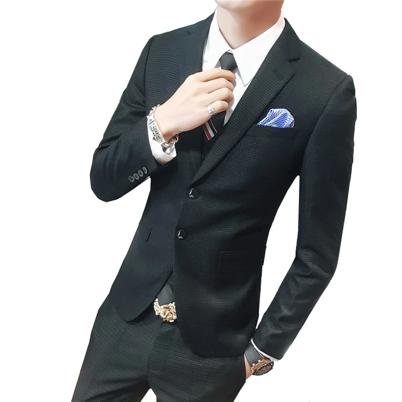 High quality mens 3 piece set ( men jacket + pant + vest ) men Blazer Coats and Waistcoat and trousers Asia size S-XXXL