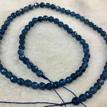 Натуральные 4 мм синие чернила Круглые граненые драгоценные камни Кианит свободные бусины 1" AAA