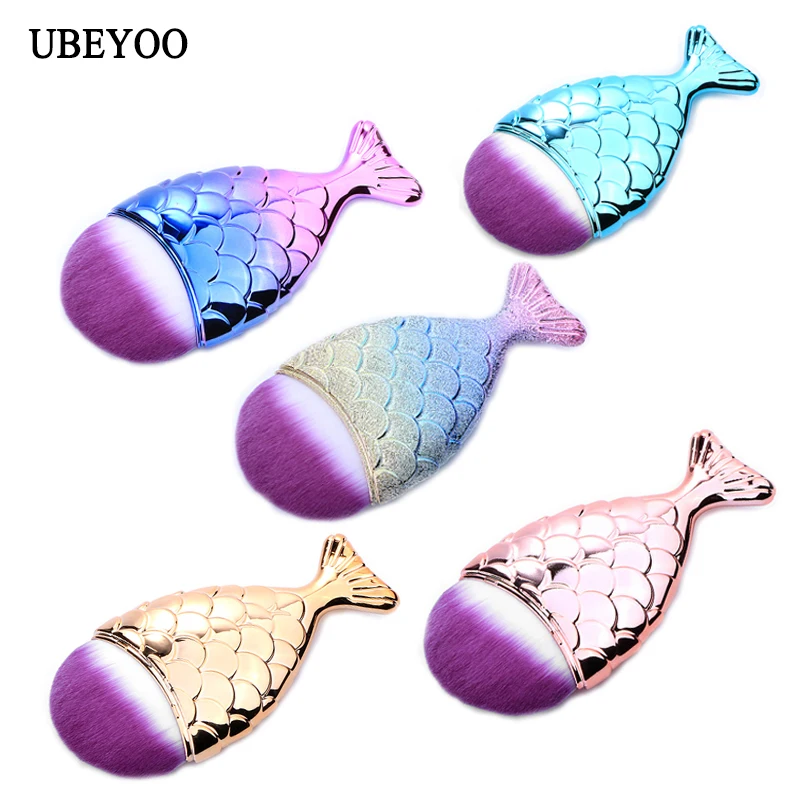 

For Sale Fashion Mermaid Makeup Brushes Powder Blush Foundation Cosmetic Tools Fish Brush Contour BB Cream Make up Brushes