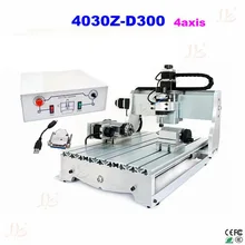 CNC machine 4030Z-D300 4axis cnc woodworking table cnc router engraver machine with USB parallel port adapter