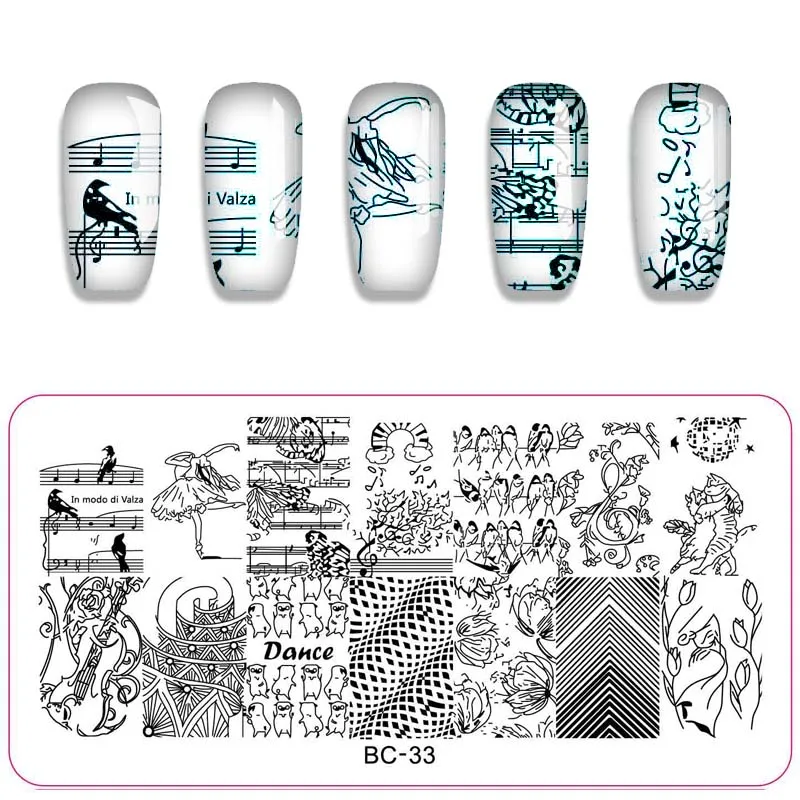 

New Arrived Nail Art Stamping Plates Flower Underwater World Owl Unicorn Image Pattern Printing Plate for Manicure Stencil