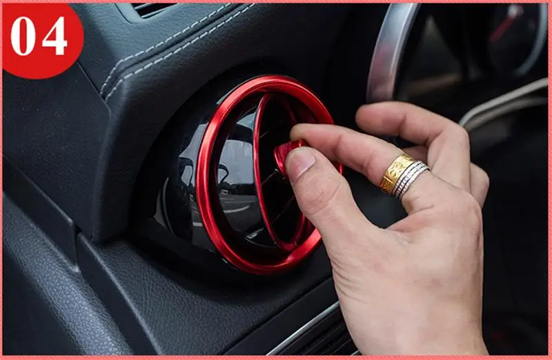 Автомобиль-Стайлинг розетки кольцо украшения кондиционер Вентс отделка Наклейки Обложка для Mercedes Benz C Class W205 GLC 180 200 260