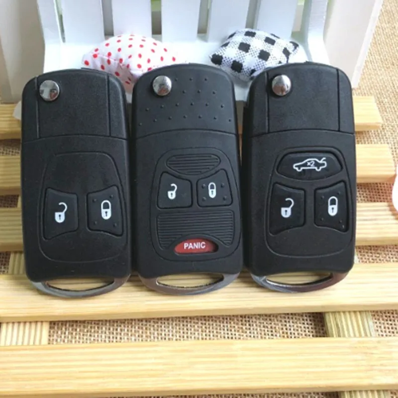 

DAKATU Replacement 2/3/2+1 Button Pad Flip car Key shell for Chrysler Jeep Dodge Ram 1500 Caliber Nitro Ram 2500 Ram 3500