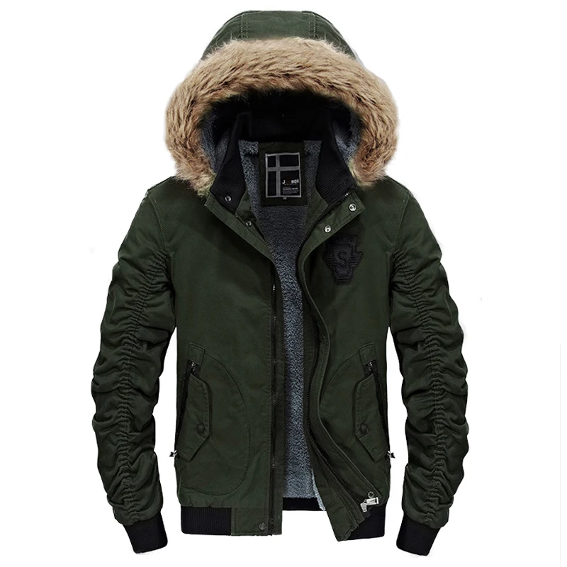 

Brand New Winter Jackets Men Casual Outerwear Thick Fleece Warm Coat Mens Windbreaker Hooded Military Jackets jaqueta masculino