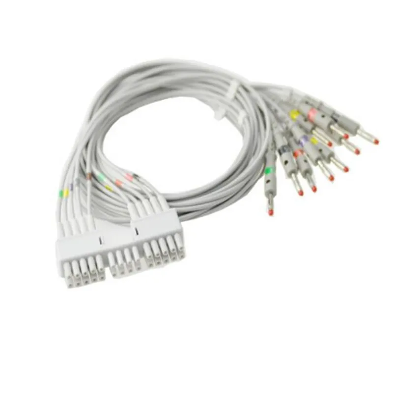 Compatível para mortara eli 230l telemetria ecg holter cabo com 10 fios de chumbo