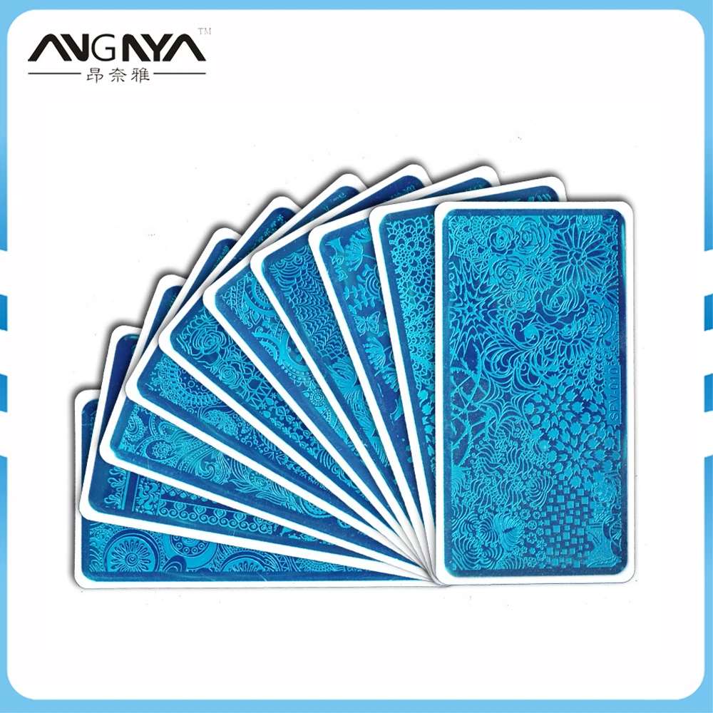 

ANGNYA 1pcs 12*6cm SPV Series Thicken Nail Stamping Plates DIY Image Butterfly/Cat/Rose Pattern Nail Art Manicure Templates Tool