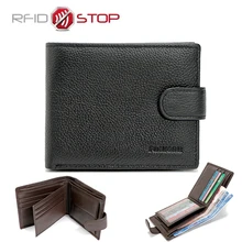 FONMOR Brand RFID Wallet Genuine Leather Men Wallets with Coin Pocket RFID Protection Man Purses Travel money clip