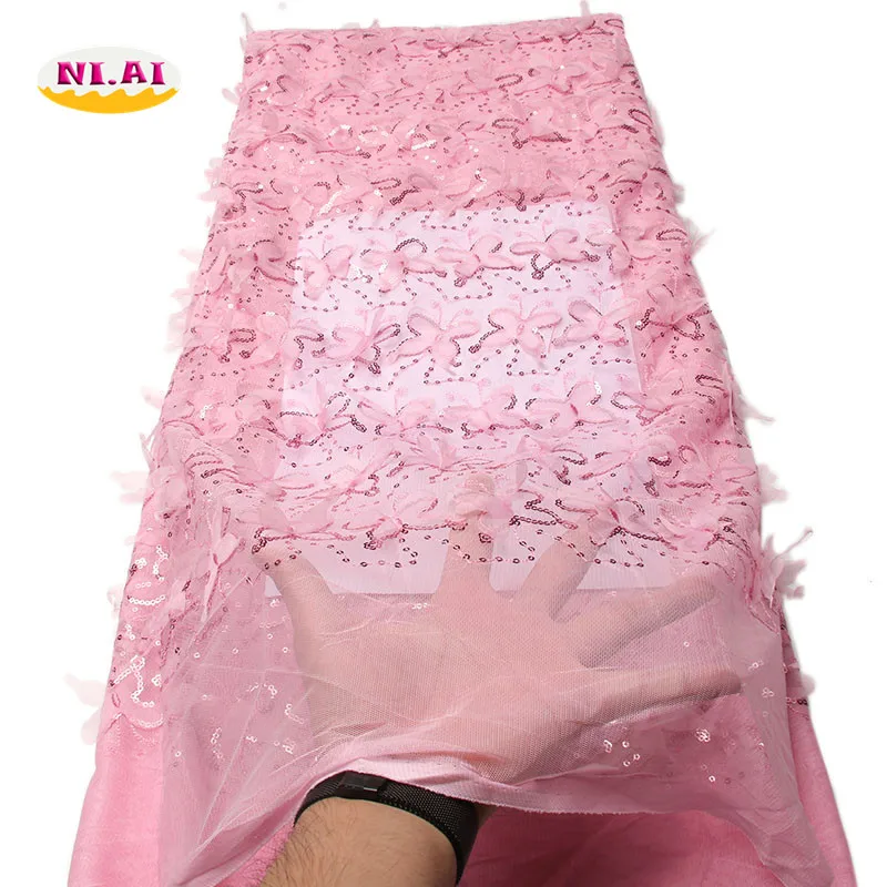 

2017 african cord lace High quality french lace fabric Baby Pink African lace fabric for nigerian Wedding XY1075B