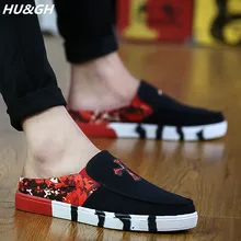 Летние лоферы, Тканевая обувь, на каблуке, парусиновая обувь, Мужская Уличная обувь для отдыха