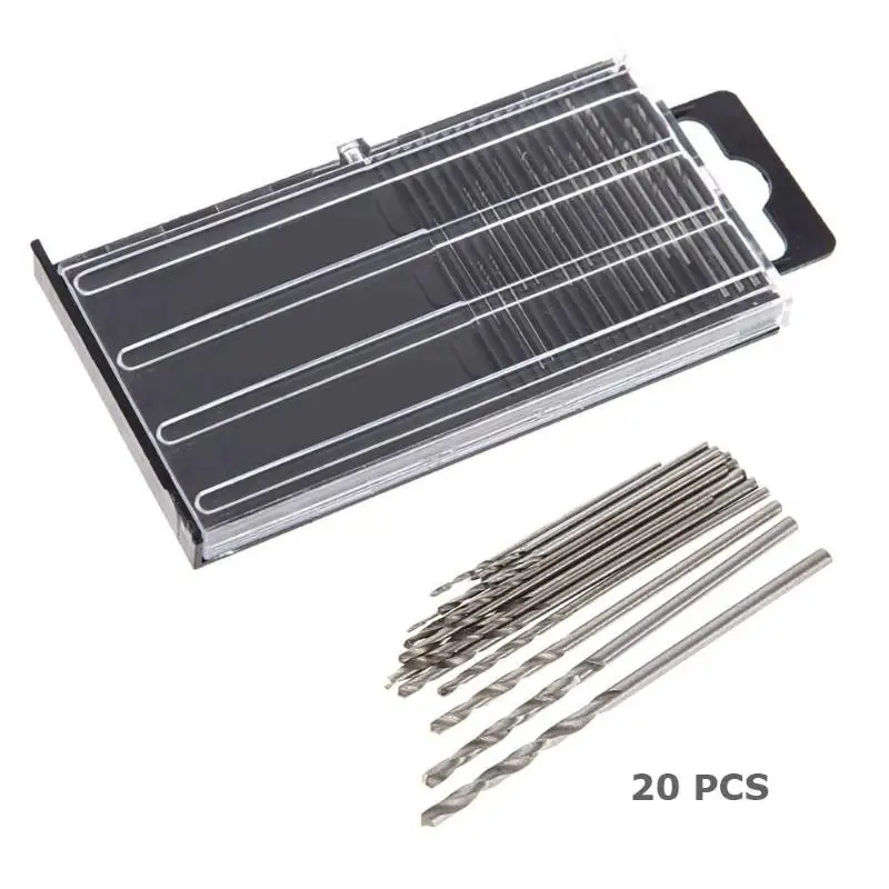 

20x MICROBOX Tiny Micro HSS Twist Drill Bit Set 0.3mm-1.6mm Model Craft Drill Bit