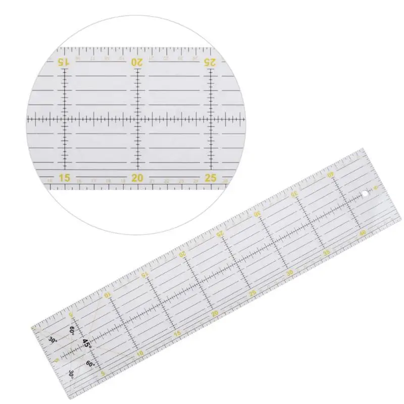 

DIY Acrylic Clothes Quilting Sewing Patchwork Ruler Grid Cutting Edge Tailor Crafts Needlework Cutting Tool 45 * 10cm
