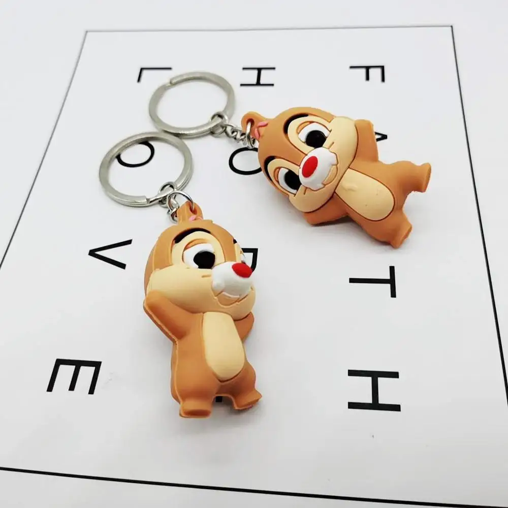 

Cartoon squirrel keychain Environmental soft rubber doll Key Ring pendant Popular bag ornaments for men and women