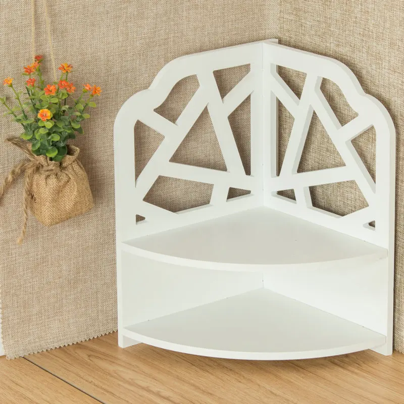 

Simple student table shelf wood plastic board desktop corner bookcase triangle storage rack shelf carved lo8291028