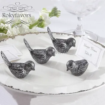 

FREE SHIPPING 50PCS Antique Bird Place Card Holder Wedding Decoration Favors Naturall Theme Party Gifts