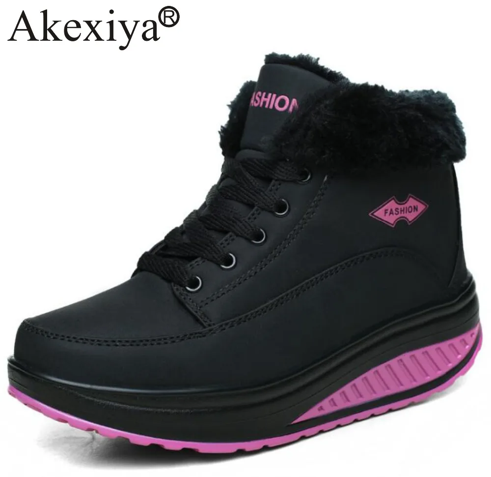 

Akexiya New Winter Women Boots Keep Warm Plush Fur Sneakers Outdoor Athletic Sport Shoes Comfortable Running Shoes