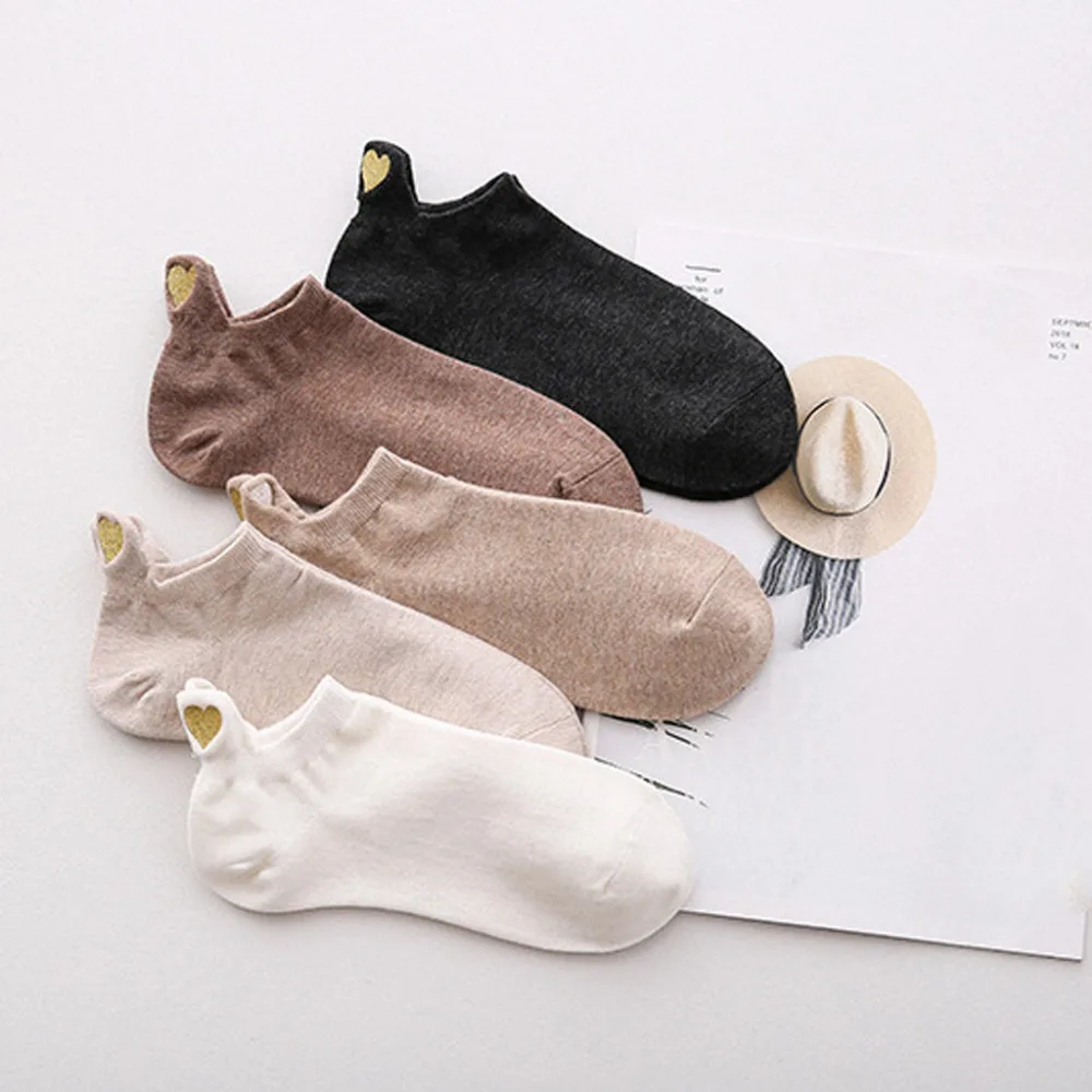 Женские носки, повседневные, модные, необычные, с сердечками, хлопковые носки, спортивные, короткие, милые, подарок, носки, влагостойкие, эластичные, мягкие, Meias Hocoks