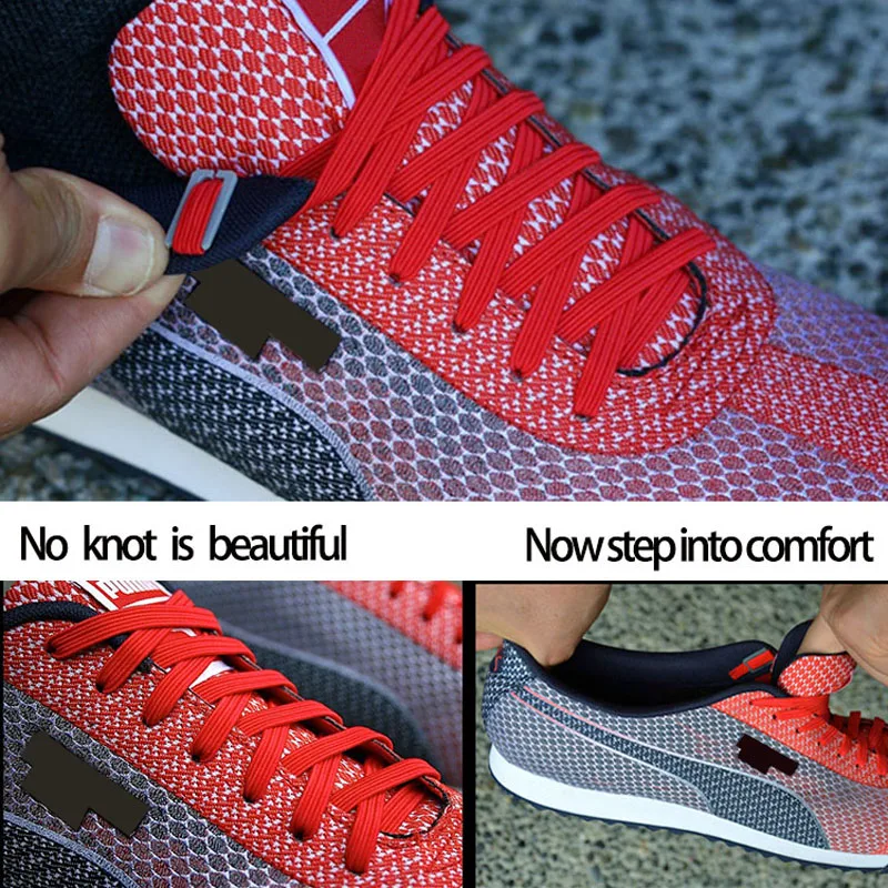 JUP12 Pairs Lazy Elastic Flat Lace Lock comfortable Shoes Lace Sneakers Elastic Lanyard Safety Children's Elastic Adult Children