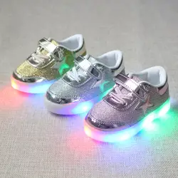 Европейские модные светодиодные лампы детские спортивные туфли Лидер продаж Модные Прохладный Девочка Мальчик обувь прекрасный отдых