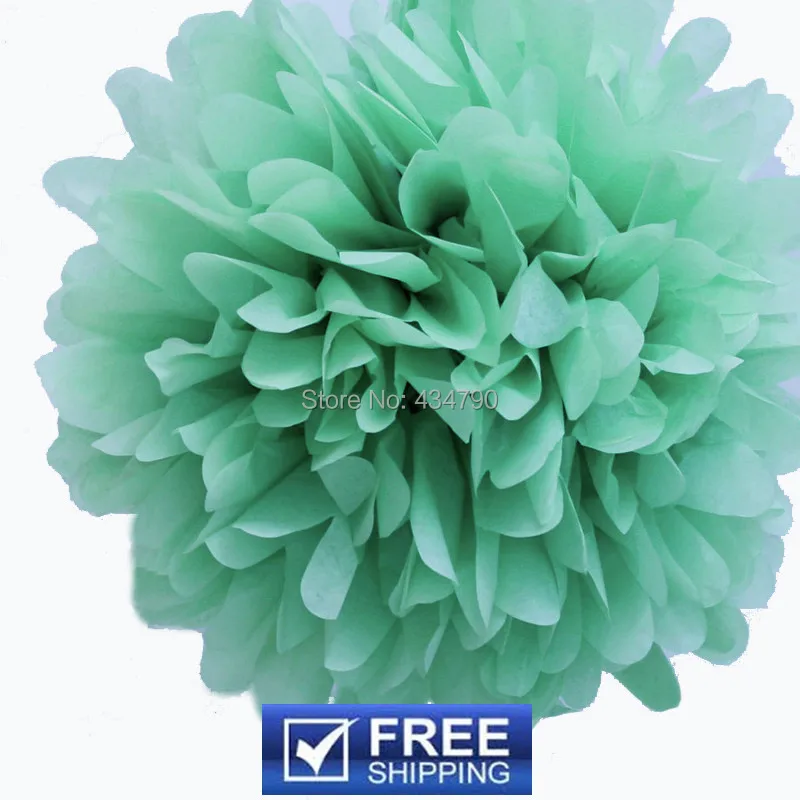 

20pcs 14"(35cm) Cheap Tissue Paper Flower Balls Mint Bulk-/Wedding Shower Nursery Party Pom Poms Wholesale-Choose Your Colors