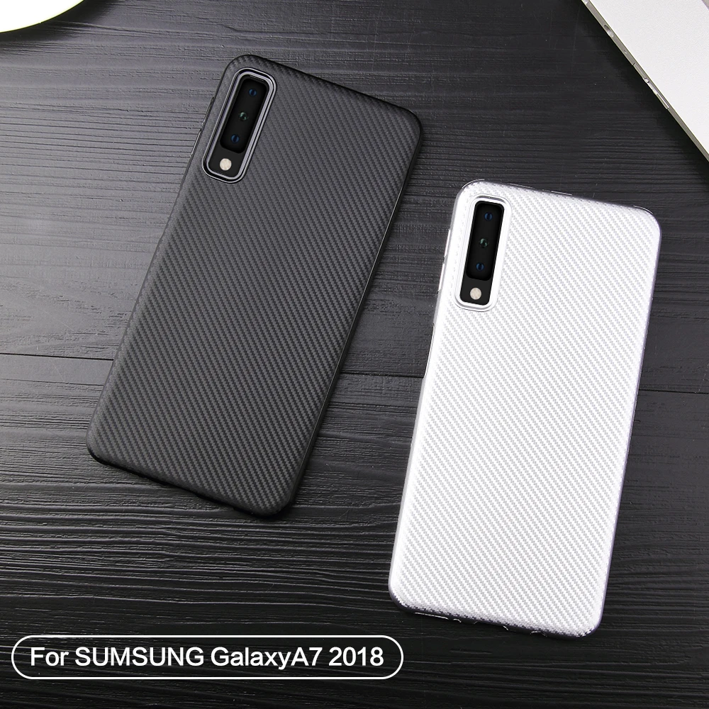 Чехол HATOLY для Samsung Galaxy A7 2018 Ультратонкий Мягкий ТПУ чехол-накладка из углеродного