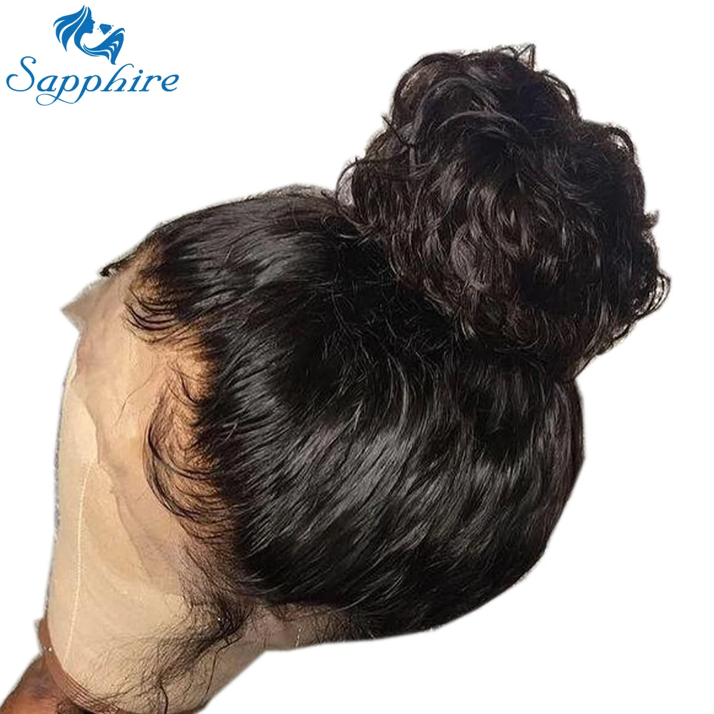 Pelucas de pelo humano de encaje de zafiro 360 peluca Frontal de encaje de 360 pelucas de pelo humano de encaje con el pelo del bebé