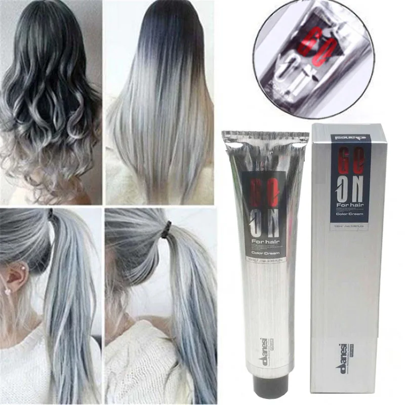 شمع تلوين الشعر للجنسين رمادي دخاني نمط بانك رمادي فاتح فضي صبغة دائمة Hair Color Aliexpress