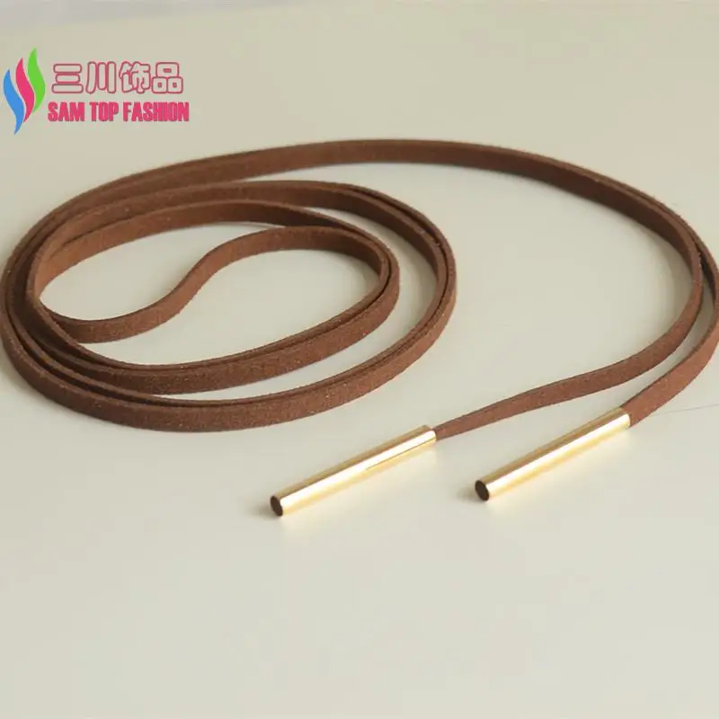 2016 Hot Chokers Fashion Long Black White Brown Leather Necklace Copper Tube Sexy Choker Necklaces For Women collier Bijoux