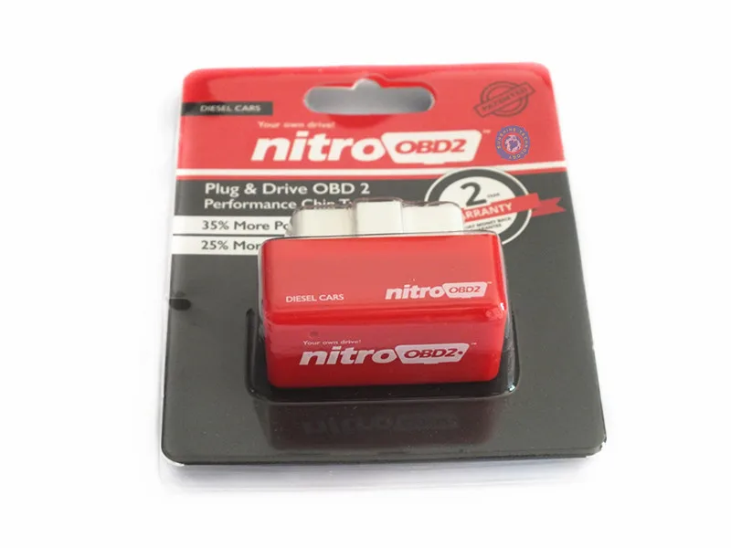 20 шт./лот желтый/красный nitroobd2 чип тюнинг коробка plug & drive OBD2 производительность для бензин/дизельными двигателями Nitro OBD2 штекер Больше