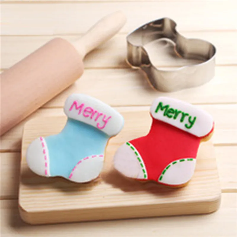 

Classic Christmas Sock Baking Mold for Stainless Steel Baking Accessories Dessert Mould Decoration Baking Tools