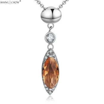 

Fashion Jewelry Champagne Morganite Stone 925 Sterling Silver Charm Pendant for women evening party Accessories P441