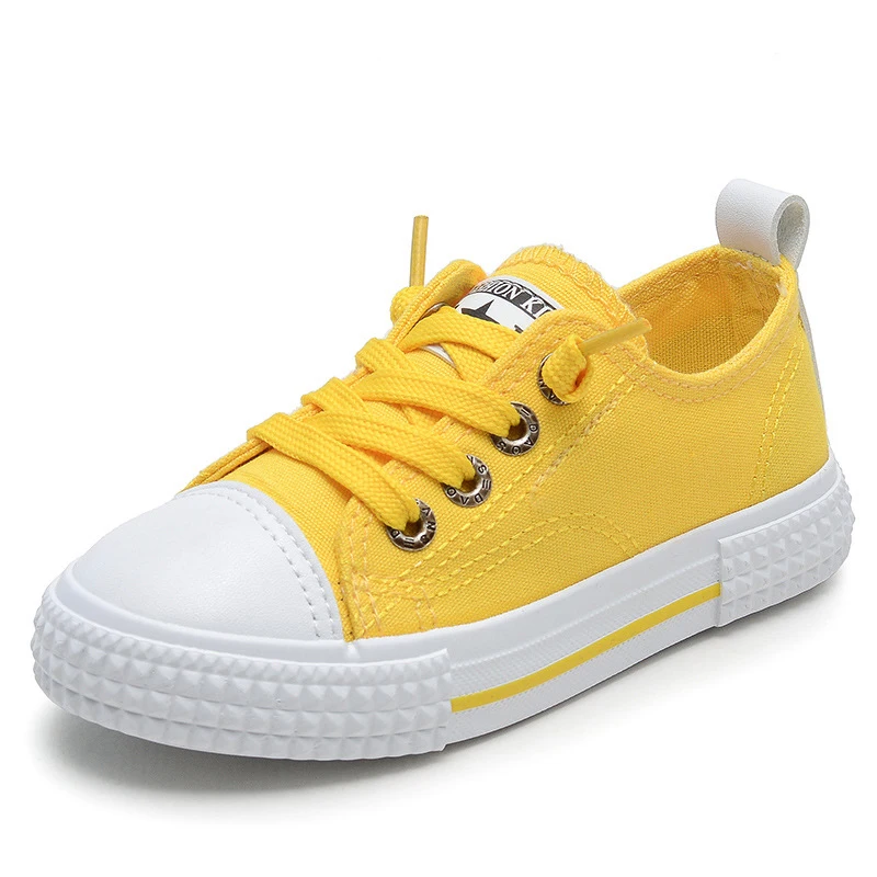 Online Niños Niñas lona niños Sneakers Casual Fashion colores del caramelo estudiantes planos ocasionales respirables niños zapatos para correr
