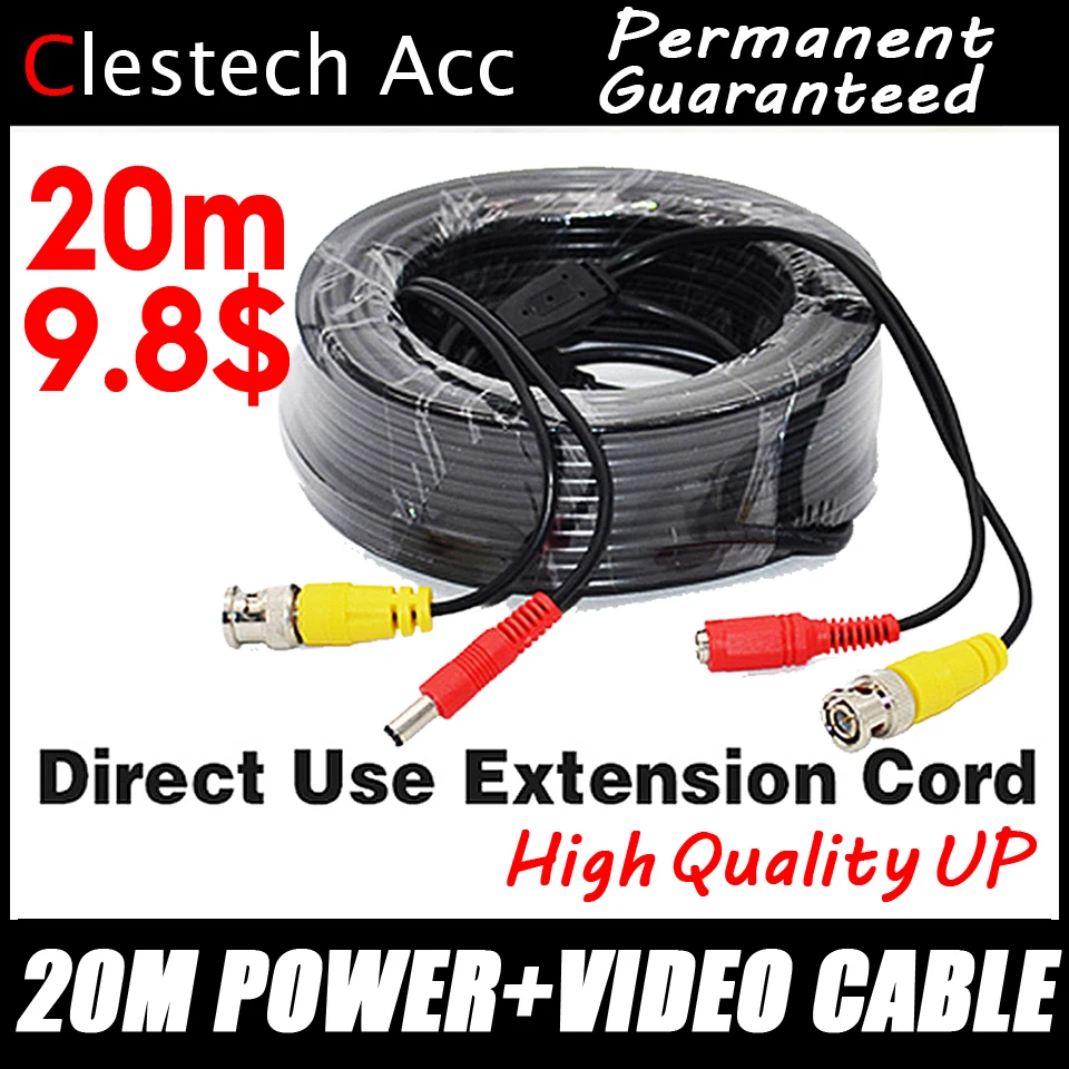 3.28BigSale 20m Video+Power Cables Security Camera Wires for CCTV DVR Surveillance System with BNC DC Connectors Extension 3.28BigSale 20m Video+Power Cables Security Camera Wires for CCTV DVR Surveillance System with BNC DC Connectors Extension