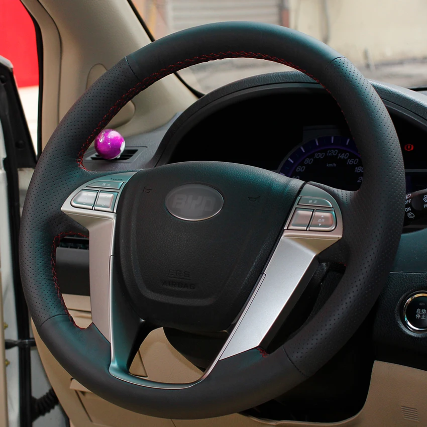 Черная синтетическая кожа автомобиля рулевое колесо Крышка для BYD S6 2011- S7 G6 2013 G5 E5