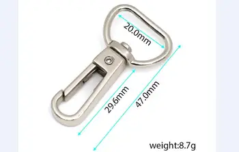 

20mmx47mm Nickle Silver trigger snap for bag, hardware accessories,handbag hook swivel clasp Dog clip hook metal Clip Buckle