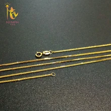 NYMPH Подлинная 18 к цепочка из желтого золота ювелирные украшения Настоящее au750 ожерелье кулон 40 см 45 см 80 см Wendding вечерние подарок для женщин X312