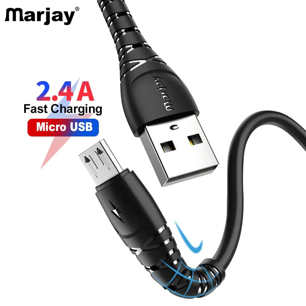 Marjay 2.4A المصغّر usb كابل 3 M 2 m سريع شحن كابل الشاحن لسامسونج S7 Xiaomi Redmi ملاحظة 5 7 برو قرص الهاتف المحمول الحبل