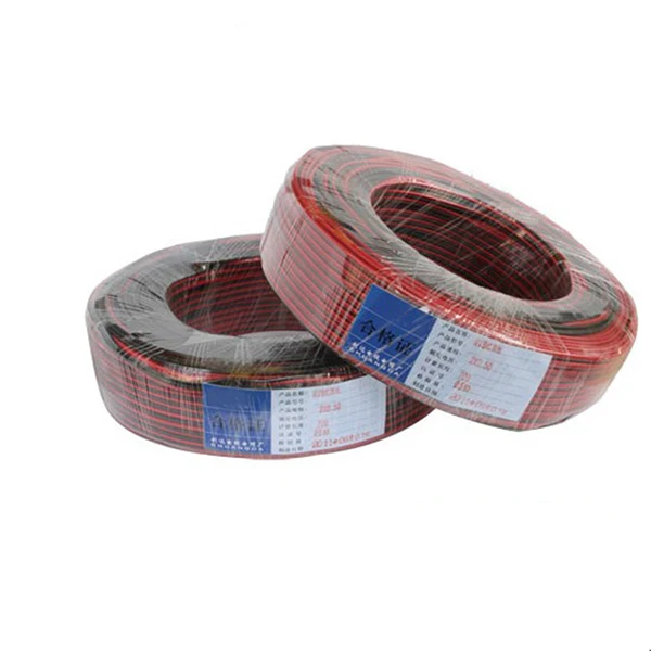 100 м/рулон 2x20AWG ПВХ провод красный + черный 2 контакта одноцветная Светодиодная