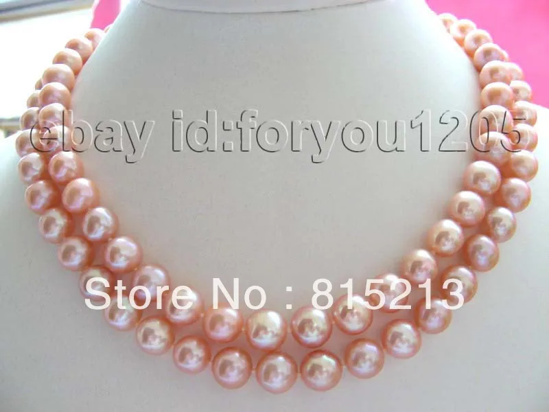 

ddh001793 Double Natural 10mm Round Pink Pearl Necklace 14KGP! 28% Discount